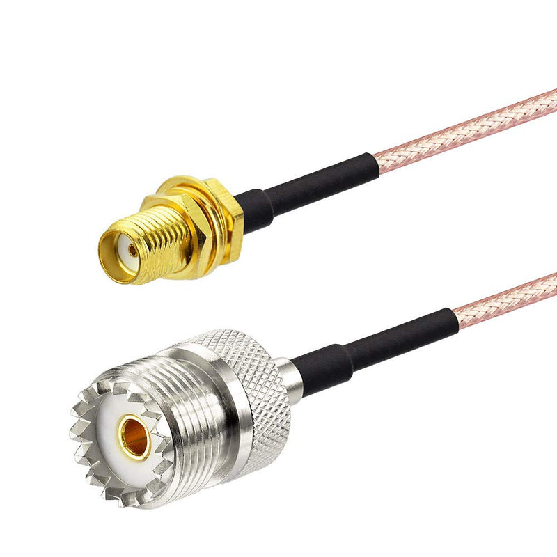 Superbat Coax UHF Female SO-239 to SMA Female Adapter Extension Cable RG316 12" for Baofeng CB Radio Handheld Walkie Talkie 2pcs 30cm/12" sma female to so239