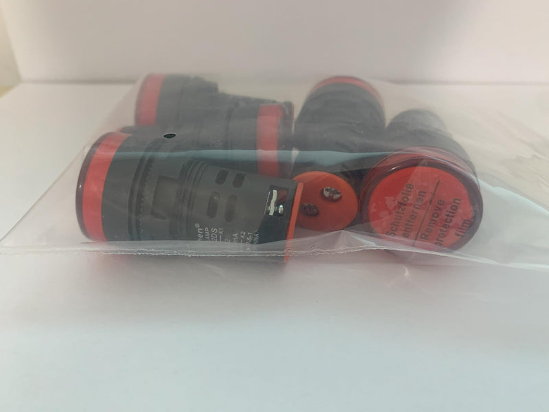 Heschen 22mm LED indicator light AD16-22D/S 24VDC 20mA red light color pack of 5