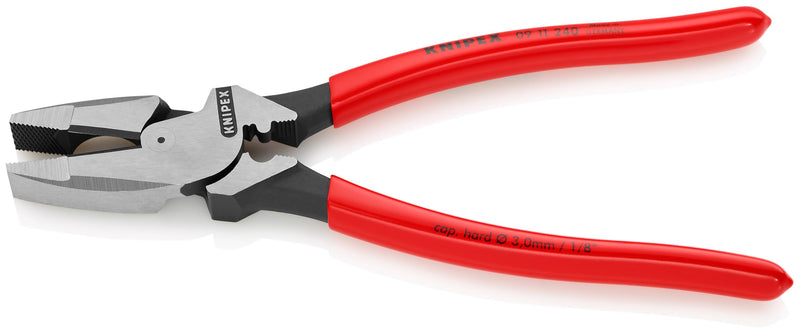 KNIPEX 09 11 240 High Leverage Lineman New England with Tape Puller and Crimper