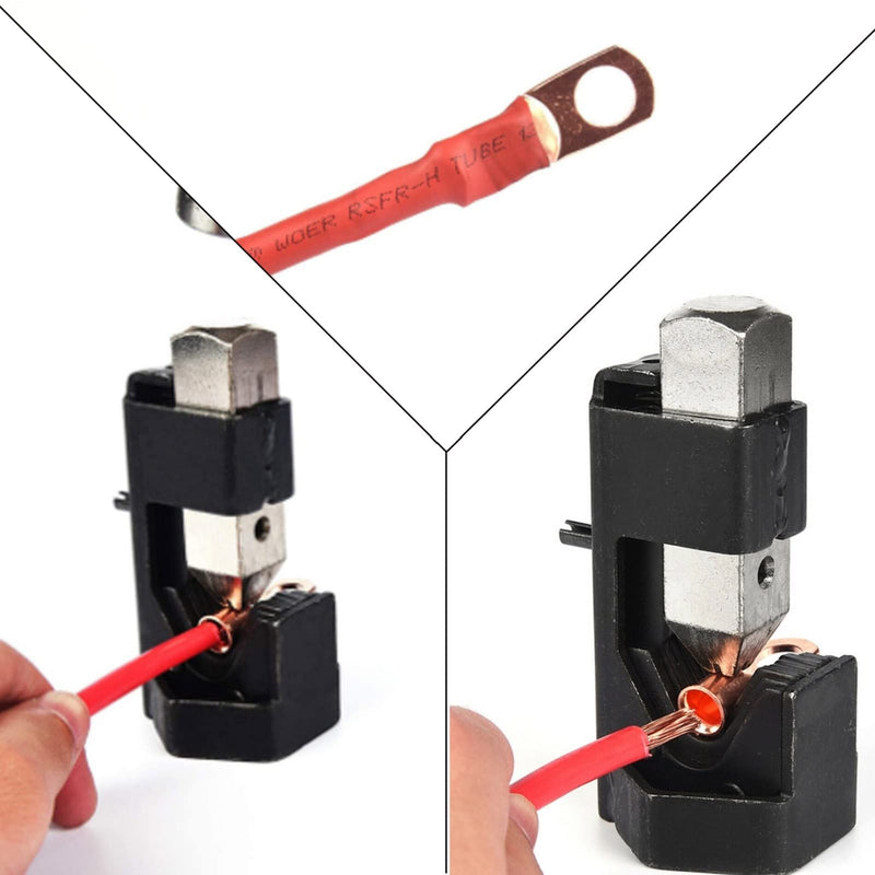 Lug Crimping Tool Welding Wire, Cable Crimping Tool Practical,Durable Battery Cable Hammer Crimper Welding for 8 AWG-3/0 AWG Wire Gauge Battery and Welding Cables
