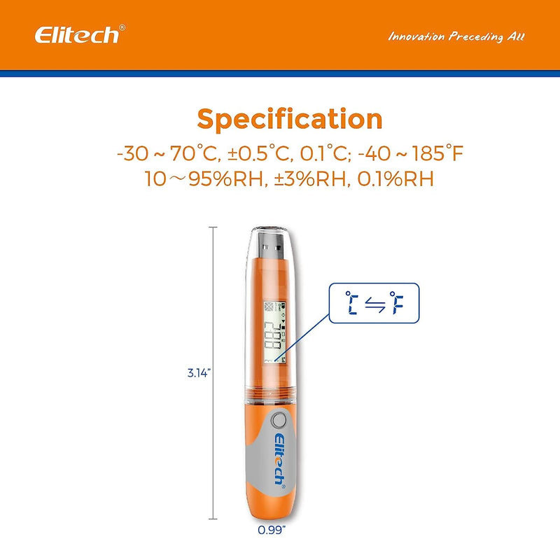 Elitech RC-51H PDF Reusable USB Temperature and Humidity Data Logger RC-51H (Temperature + HUMD)