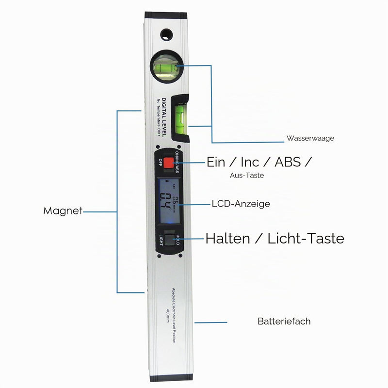 Spirit Level Angle Gauge Finder Upright Magnet 360° Inclinometer Spirit Level Digital Ruler Tool for DIY - Accurate Angle Measurement Made Easy Ruler Inclinometer Angle