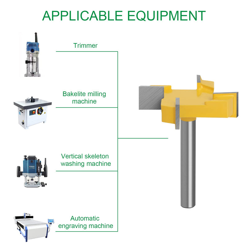 6 mm shank cleaning milling cutter, spoilboard surface milling cutter bit, face milling cutter, plate milling cutter, flat milling cutter for surface woodworking