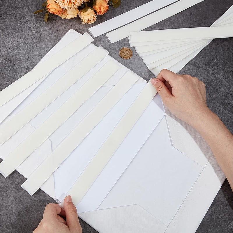 BENECREAT 16Pcs 11.2inch Glue Strips with Mesh Backing, 24mm/0.9inch Wide Hot Melt Resin Strips, Thermal Glue Strips for Book Binding Repair Hot Melt Binding Machine, 1.2mm Thick