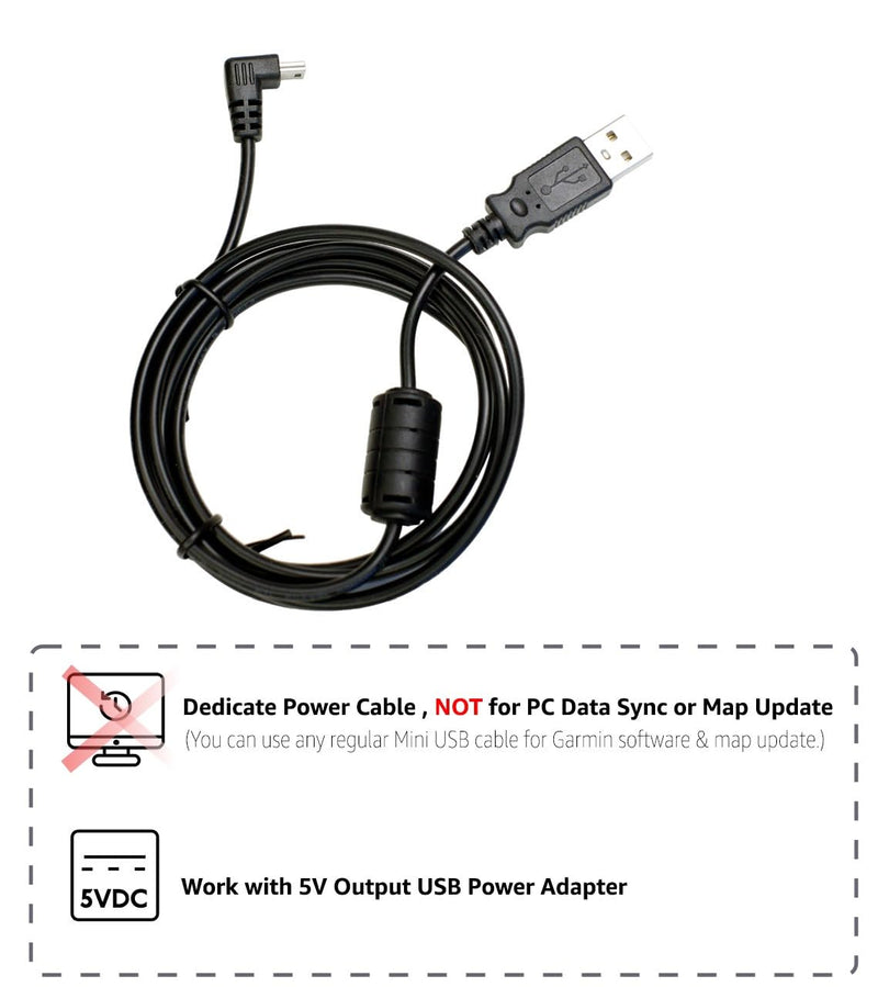 6 Ft Mini USB Car Charger Power Cord for Garmin Nuvi Drive DriveSmart DriveAssist DriveTrack RV Auto Handheld Navigation GPS TA20 Compatible