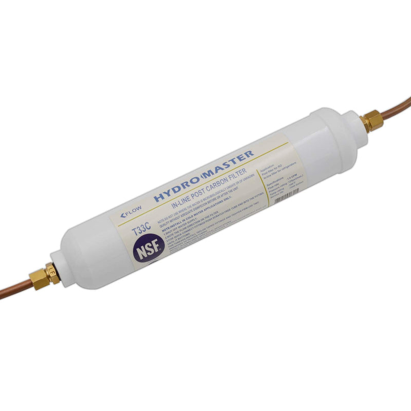 HYDRO MASTER IN-LINE POST CARBON FILTER With 1/4-Inch NPT Connection, 10 Inch x 2 Inch. (Pack of 2) 5 Piece Set (Pack of 2)