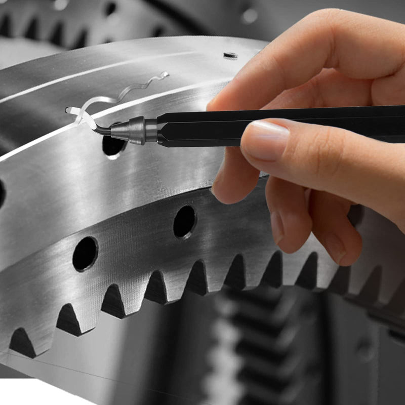 Deburring tool with 10 blades, metal handle, hand deburring tool, 3D printer accessories, deburring for plastic, metal, stainless steel, 11 pieces