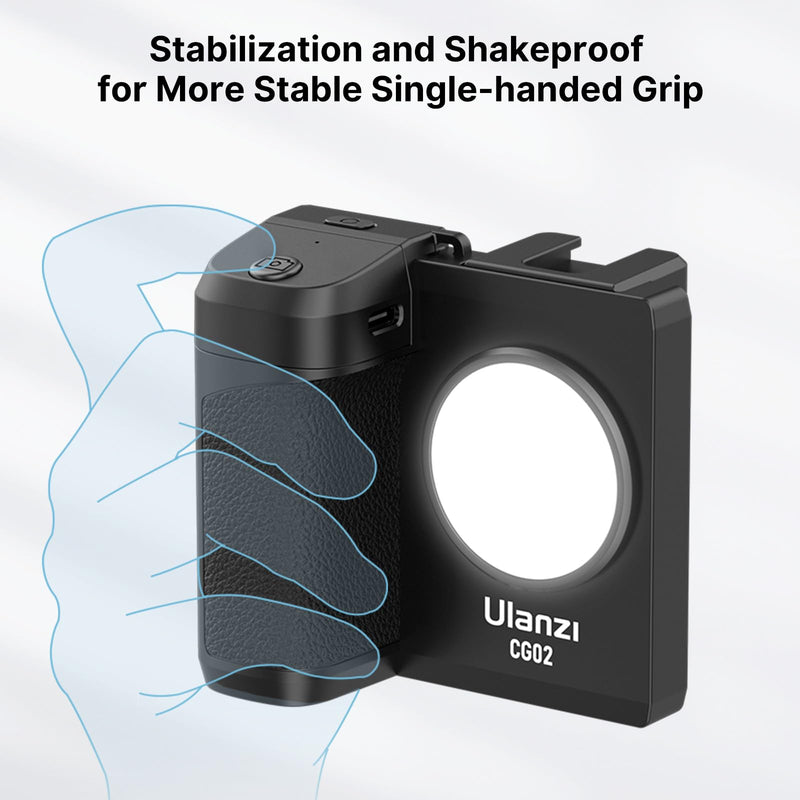 CG-02 Grip Holder for Smartphone Upgraded Phone Camera Grip w Remote Shutter Handheld Tripod Mount Fill Light Handheld Photography Accessories Compatible with iPhone 17 16 15 14 Pro Max etc CG-02