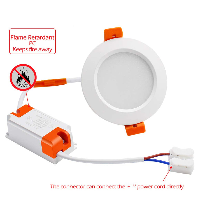 2 Inch LED Recessed Lighting, Dimmable Downlight 3W(35W Halogen Equivalent), CRI80, 3000K Warm White LED Ceiling Light with LED Driver(4 Pack) 3000k (Warm White) 4 Pack (White)
