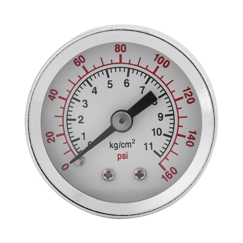 0-160PSI 1/8 Inch NPT Mini Pressure Gauge Vacuum Pressure Gauge Double Scale Water Oil Air Pressure Gauge, 40mm Dial, Clear Number Markings
