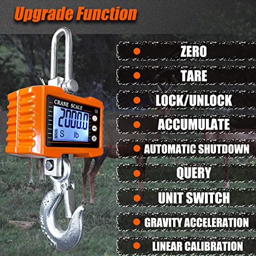 Digital Crane Scale, 2200 lb/1000 kg with Remote Control, Orange