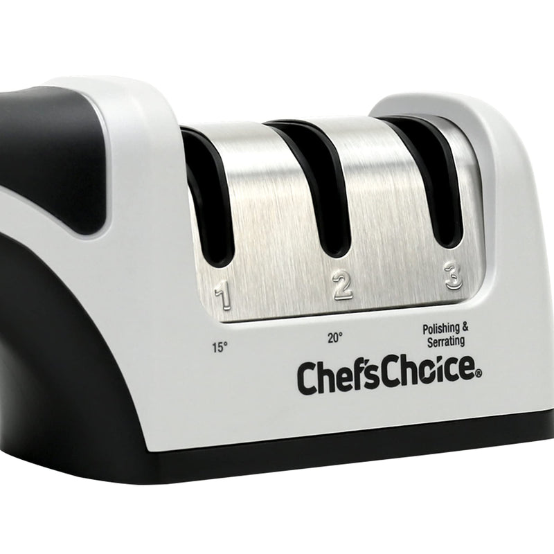 Chef'sChoice Manual Knife Sharpeners for 15- and 20-Degree Straight-Edge and Serrated Knives with Diamond Abrasives Precise Angle Control & Compact Footprint, 2-Stage, Gray
