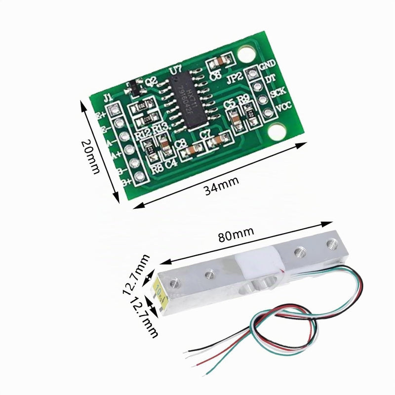 2 x 5/10/20 kg Load Cell Weight Sensors Digital Scales Load Cell | + 2 pieces HX711 load cell weight sensor module for Arduino microcontroller DIY (10 kg) 10KG