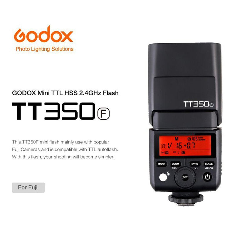 Godox TT350F 2.4G HSS 1/8000s TTL GN36 Camera Flash Speedlite for Fuji Cameras X-Pro2,X-T20,X-T2,X-T1,X-Pro1,X-T10,X-E1,X-A3,X100F,X100T