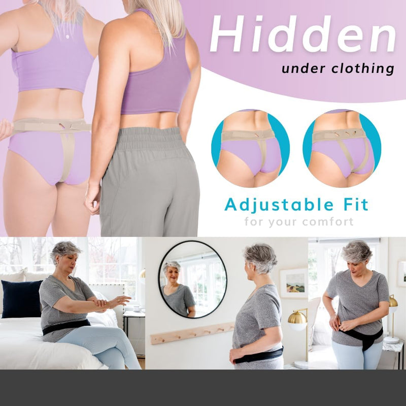 BraceAbility Pelvic Pro Prolapse Support Belt - Women's Prolapsed Uterus Patent-Pending Girdle for Dropped Bladder, Vulvar Varicosities, Postpartum Recovery, and Symphysis Pubis Dysfunction Pain (M) Medium
