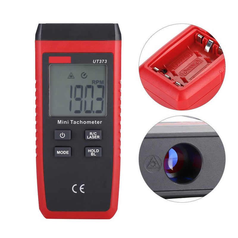 Telituny Tach UT373 Mini Non-Contact Digital LCD Tachometer Laser RPM Tach Speed Meter for Home Lab Factory