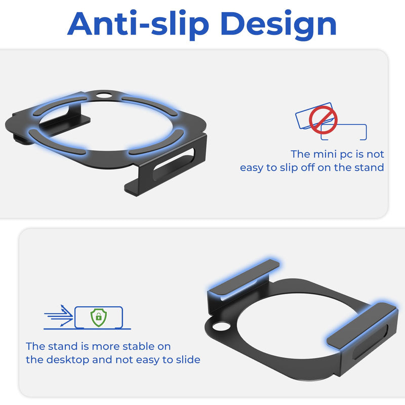 Dock Stand Compatible with Mac mini M4 & M4 Pro 2024, Anti-Slip Metal Desktop Stand Mount for Mac mini M4 and M4 Pro with Pen Holder and Cable Ties, Improved Cooling