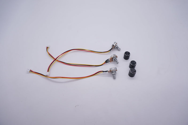Taiss Pack of 3 1K Ohm Linear Taper Rotary Potentiometer WH148 B1K 3 Pin with XH2.54-3P Connection Cable + Black Button Cover Cap 148-1k-BKL