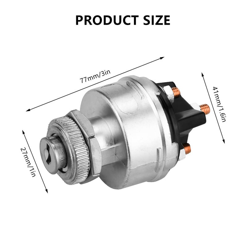 Ignition Switch with Key, 4 Position Universal Key Ignition Switch 12v for Car, Truck, Tractor, Trailer, Forklift, and More, Acc/Off/IGN/Start