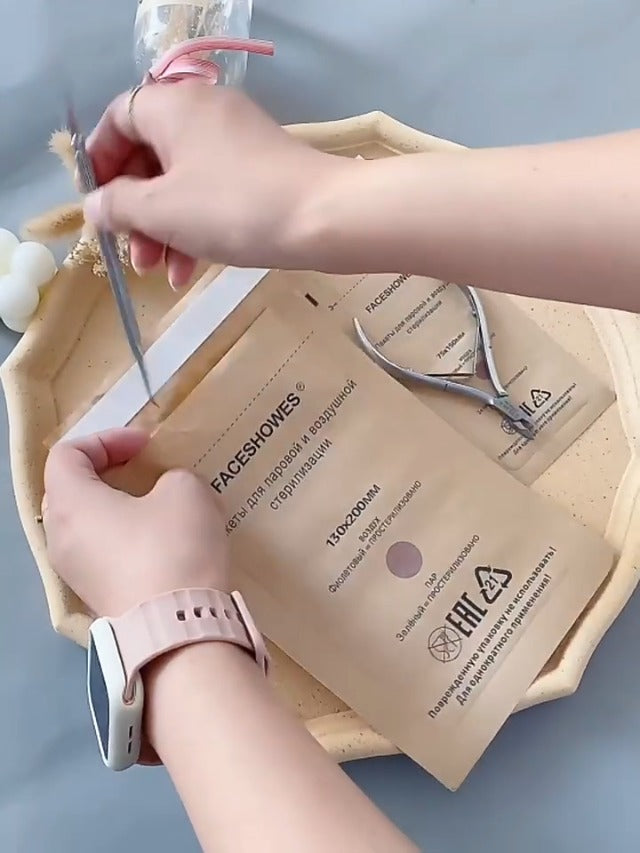 Sterilization Bag, Sterilization Bag, Disposable Nail Accessories, Disposable Accessories for Nail Sterilisers, Disinfectant Machines, for Cosmetics and Nail Tools, 75 x 150 mm (Pack of 200) 200 pieces