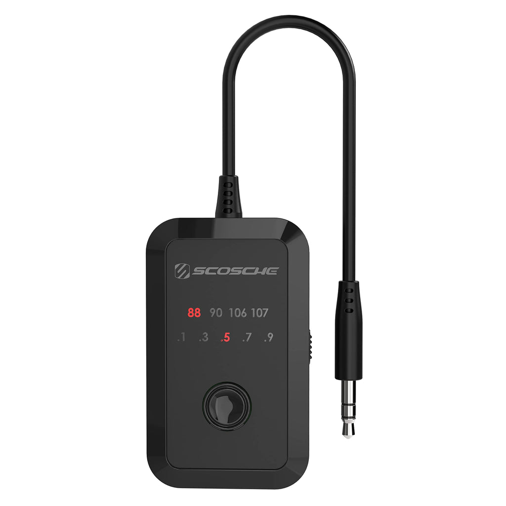 Scosche FMT7-SP1 Tune-Tone FM Stereo Transmitter with Built-in 3.5mm AUX Cable, Small