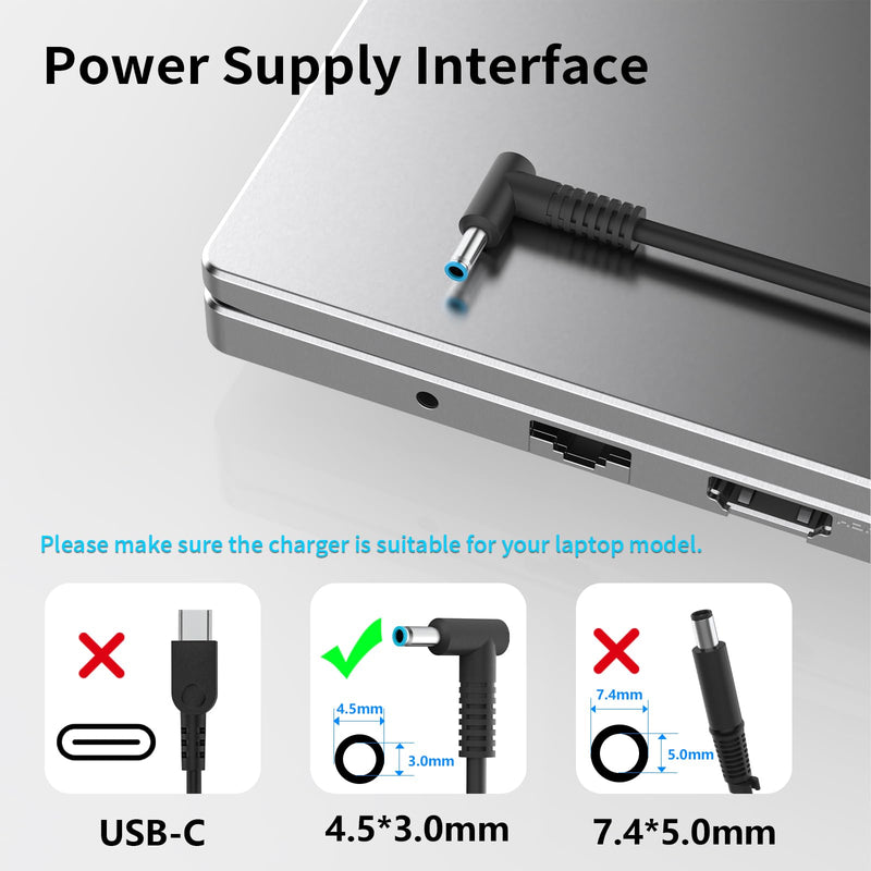 120W 19.5V 6.15A Laptop Charger 710415-001 Fit for HP USB-C Dock G5,HP USB-C/A Universal Dock G2 5TW13AA,Hp Docking Statio Charger,Envy 15 17 Series 732811-002 Adapter Power Supply 4.5*3.0mm Blue Tip