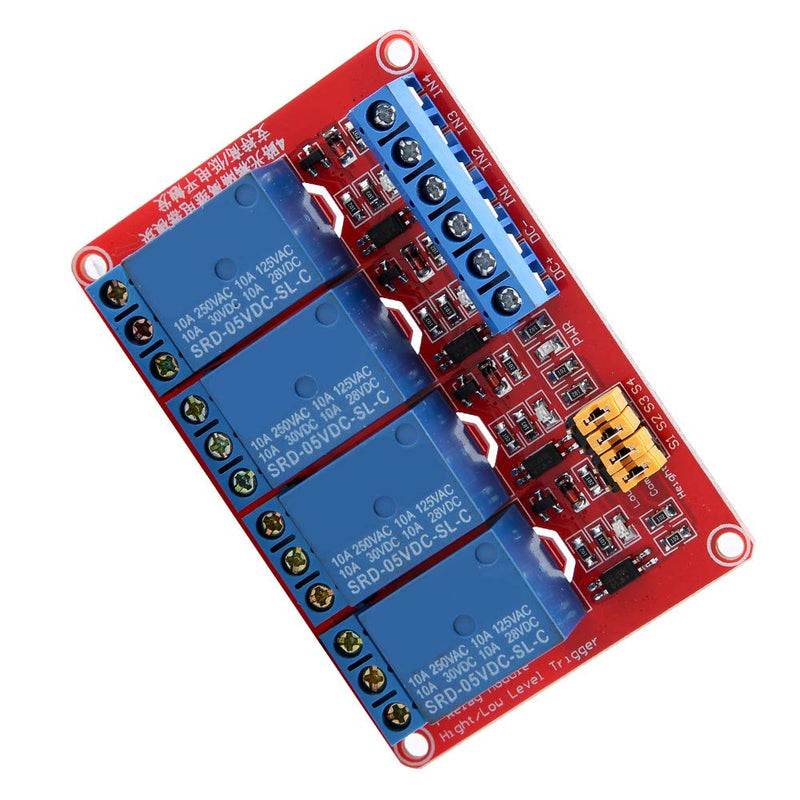 Keenso 4 Channel Relay Module Relay Card with Optocoupler Low Trigger Expansion Card for 5V/12V/24V (12v)