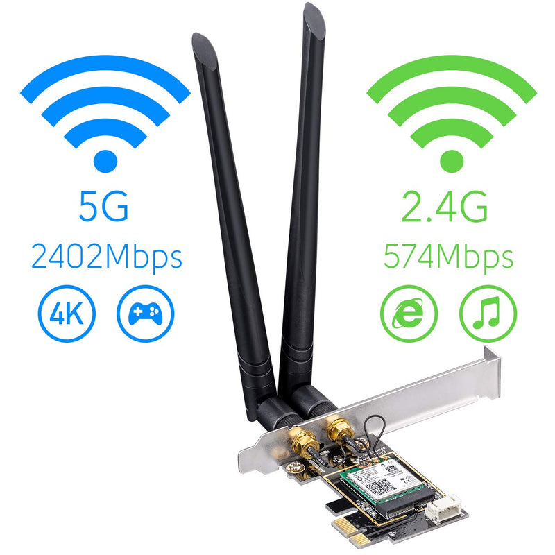 Cudy New AX3000 Wireless WiFi 6 PCIe Card for PC, Bluetooth 5.2, AX200, 3000Mbps WiFi 6 Speed, 802.11ax/ac/a/b/g/n, Windows 11, 10, WE3000