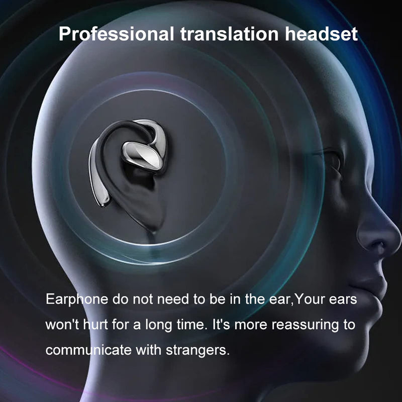 M8 Language Translator Earbuds, 144 Languages Touch Control Bidirection Simultaneous Translation, Noise Reduction Ergonomic Bluetooth Real Time Earphone with Charging Indicator