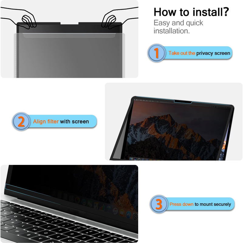 PYS NanoCling Privacy Screen for MacBook Air 13.6 Inch(2022-2024, M2, M3) - Reusable & Removable, 2Pcs Camera Cover Slide, Matte Finish, Case Friendly MacBook Air 13.6 Inch (2022-2024, M2, M3)