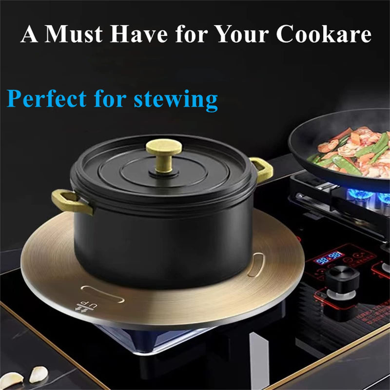 Heat Diffuser for Gas Stove, induction Cooktop Stove Adapter Plate, Induction Plate Converter Disk with Removable Handle for Cookware Accessories 9.45inch 9.45 inch Rose Gold