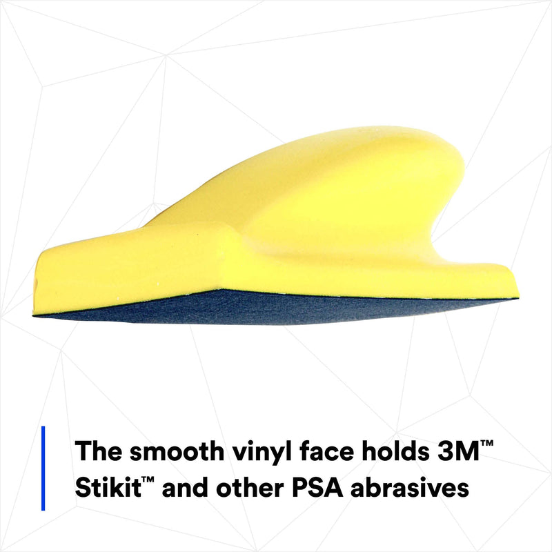 3M Stikit Soft Hand Block 05442, 2-3/4 in x 5 in, Vinyl Face For PSA Abrasives, Easy Grip, Yellow 1