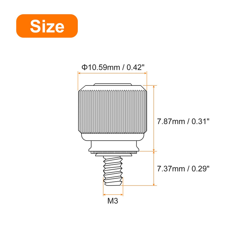uxcell 10pcs M3-0.5x7.37mm Computer Case Stainless Steel Thumbscrews, PF11 Knurled Head Spring Loaded Self-Clinching Panel Fasteners for PC Computer Case, Silver White 10