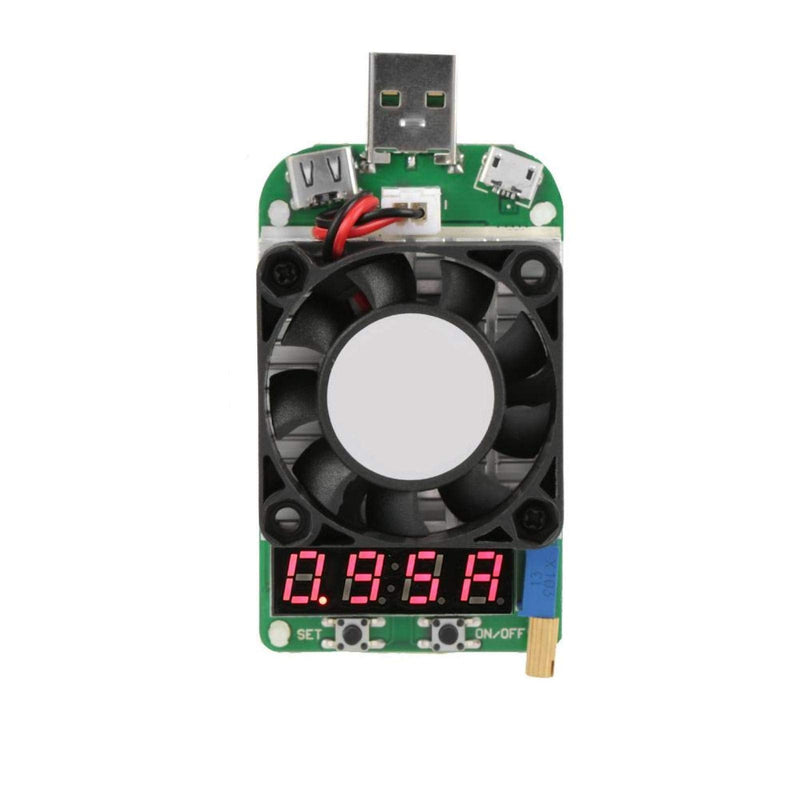 Akozon USB Load Tester Module USB Energy Meter Tester Electronic Load LD25 USB Electronic Load Digital Display Battery Test Adjustable Resistance Voltage Current Meter