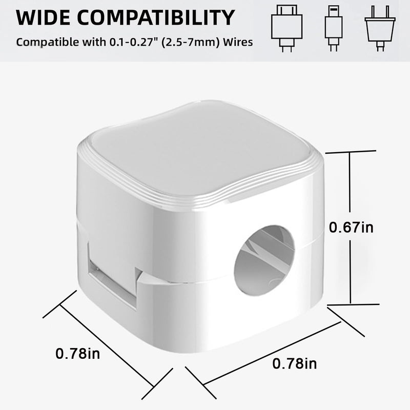 6 Pack Magnetic Cord Organizer White Self Adhesive Cord Holder Adjustable Clip for Desk, Nightstand, Phone Charger, Computer, Home, Office, Car 6pcs