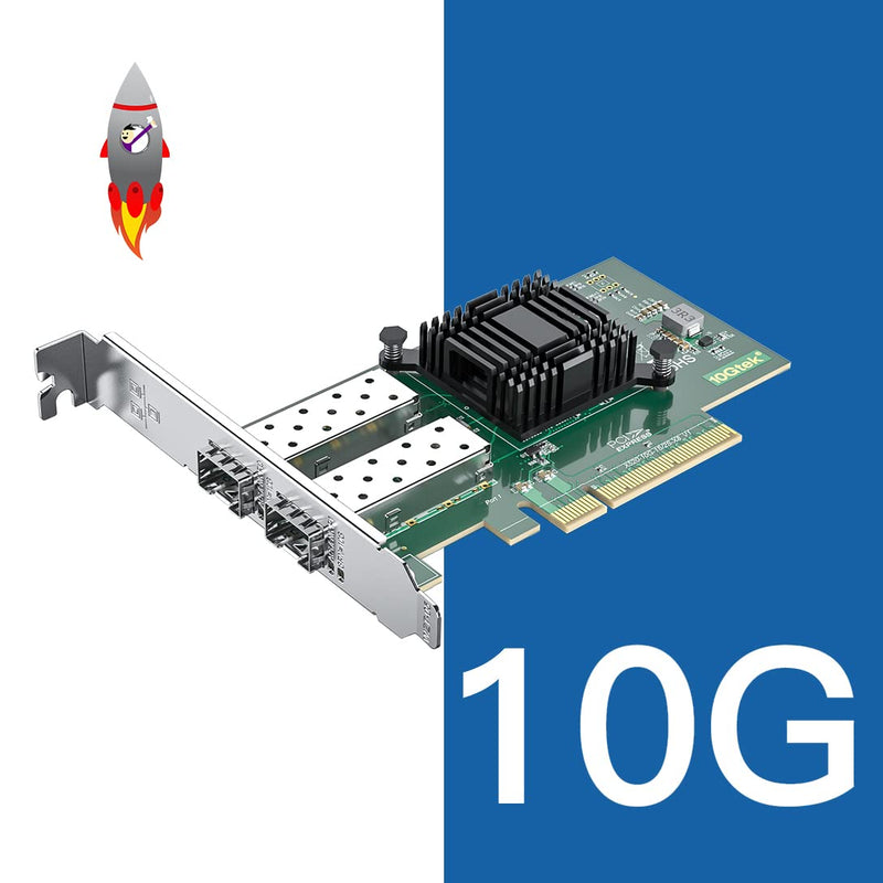 H!Fiber 10Gb SFP+ PCI-E Network Card NIC, with Intel 82599ES Chip, Dual SFP+ Ports, Compare to Intel X520-DA2 (E10G42BTDA), PCIe X8, Ethernet LAN Network Adapter Support Windows/Linux/VMware X520-10G-2S(2xSFP+)