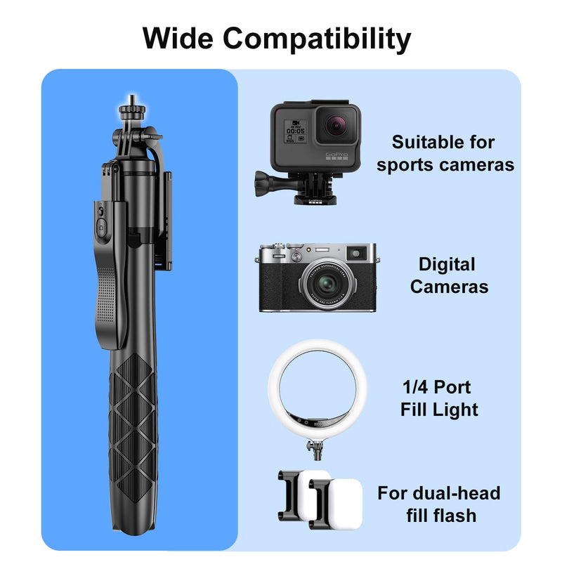 Tripod with 360 Degree Rotatable Phone Holder for Photography, Video Shooting, Live Streaming, Vlog, YouTube Video, FaceTime, Skype, TikTok, Selfie