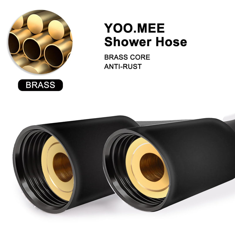 YOO.MEE High Pressure Handheld Shower Head with Powerful Shower Spray against Low Pressure Water Supply Pipeline, Multi-functions, with Luxury Shower Hose, Bracket, Dark Oil Rubbed Bronze