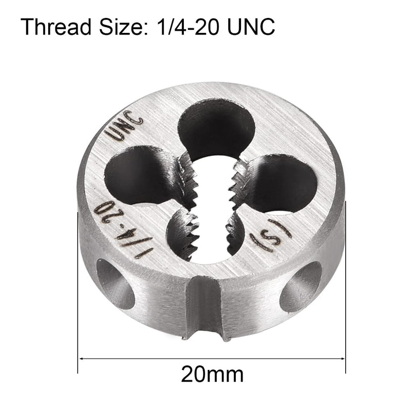 sourcing map 1/4-20 UNC Round Die Machine Thread Die 0.8" OD Tool Steel
