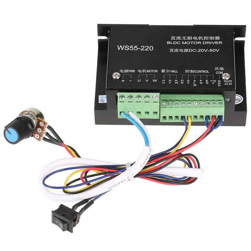 Phase BLDC Motor Driver with Cable WS55-220 DC 48V 500W CNC Brushless Spindle Stepper Motor Driver for Small Devices