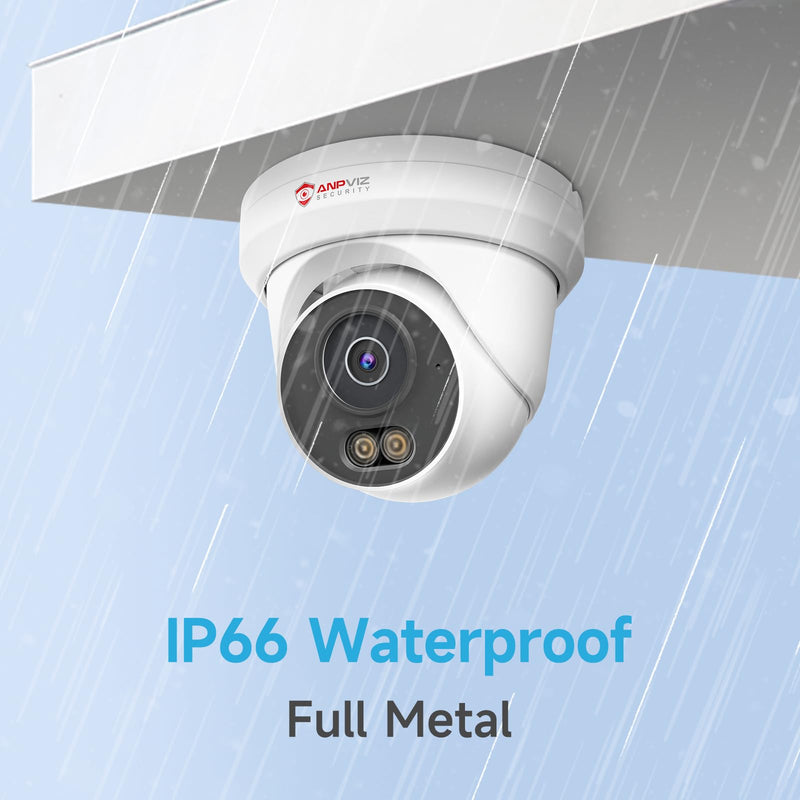 Anpviz 6MP PoE IP Camera, 3K Full Metal Turret Security IP Camera Outdoor Indoor, Smart Dual Light Color Night Vision, AI Human Vehicle Detection, Built-in Mic, 2.8mm Lens, IP66 Waterproof, NDAA