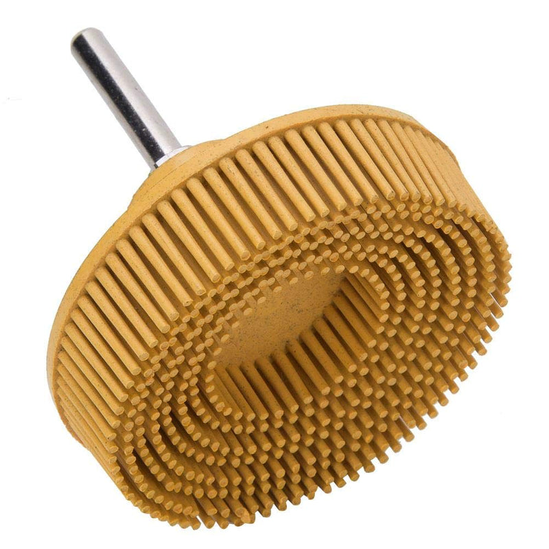 Bristle Brush Disc 3 Inch Rubber Abrasive Brush Polishing Grinding Disc for Burr Rust Removal(Yellow) Yellow