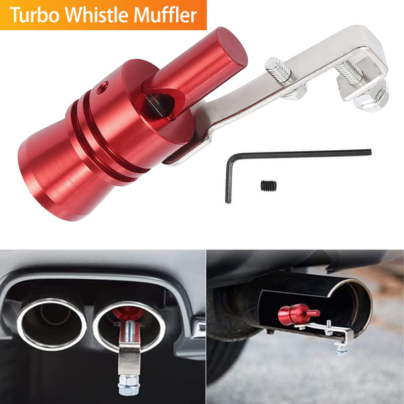 Car Turbo Whistle,2PCS Aluminum Alloy Universal Turbo Sound Exhaust Muffler Pipe Whistle for Cars, Motorcycle (XL Red) XL Red