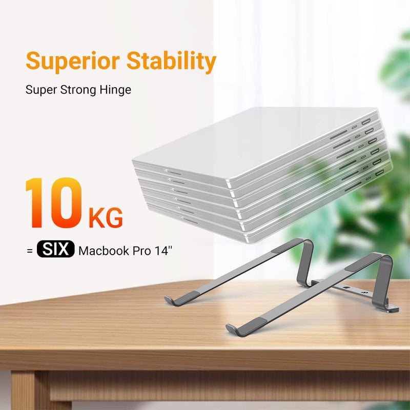 Laptop Stand for MacBook Aluminum Cooling Ergonomic Computer Riser Holder BSL901G Grey - BSL901G