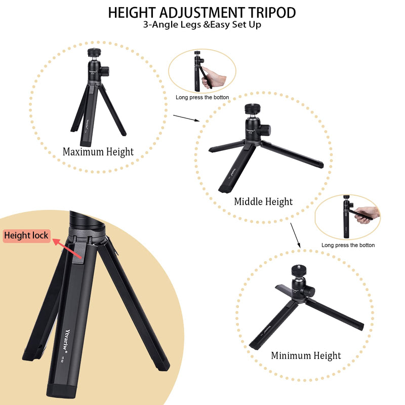 Camera Tripod Mini Ball Head with Cold Shoe Mount,360° Panoramic Aluminum Alloy Ball Head Mount with 1/4" Screw for DSLR Camera,Cell Phone,Monitor,LED Video Light,Microphone