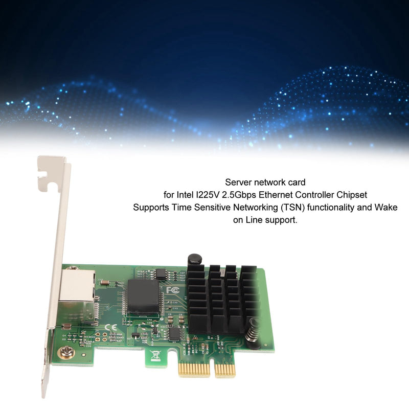 I226 T1 PCI E X1 Single Port 2.5G Ethernet Network Adapter, Gigabit Ethernet Server Adapter, Plug and Play, 2.5Gbps High Speed Gigabit Ethernet Server Adapter