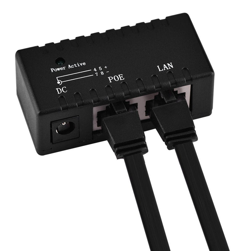Poe Power Supply 12V 4W Adapter 24V 0 5A LAN Off On 24W Injector Poe Splitter Power Over Ethernet Injector Ethernet Cables Adapter for LAN Network Black (Black)