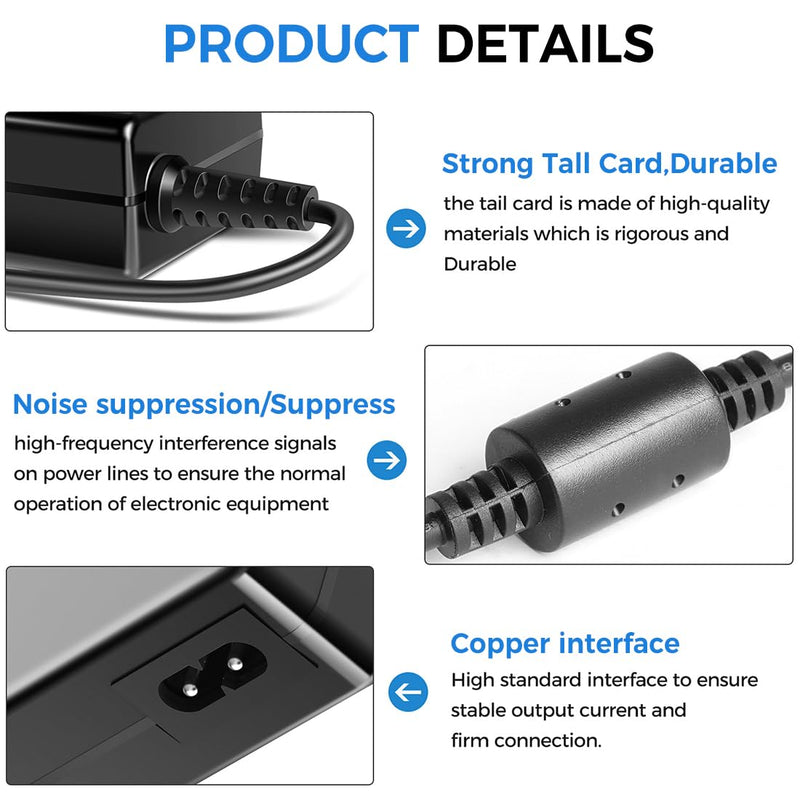 19V WD EX4100 Power Supply Adapter Compatible with WD 24TB 32TB My Cloud EX4100 Expert Series 4-Bay Network Attached Storage & DNS-343 4-Bay Storage Enclosure, Asus Mini PC Power Cord Charger