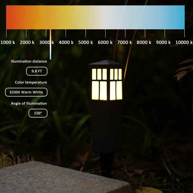 Malibu Low Voltage Landscape Pathway Light 0.6W LED Square Mission Bollard Light 12V Outdoor Black Lighting 22 Lumen 3200K Warm White Flood Light with Connector and Stake 8419-4321-01 1 pack