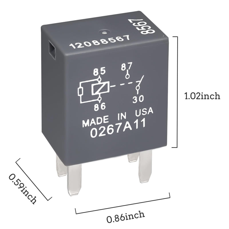 Relay 12088567 8567 (Set of 2), Multipurpose Ac Compressor Clutch Relay, Automotive Relay 12088567 Compatible for Buick Cadillac Chevrolet GMC Pontiac Ecm Flashers Strater Ignition Horn